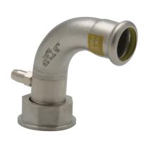 Curva 90º con racor 2P H-H con purgador