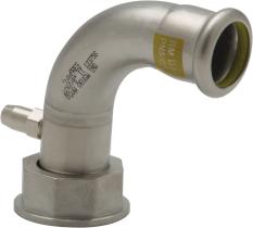 Curva 90º con racor 2P H-H con purgador