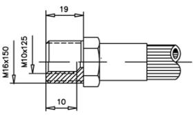 RACORERÍA DE FRENO 0021115BB - RACOR FRENO HEMBRA M10X1,25 EXTERIOR M16X1,50 L=19MM