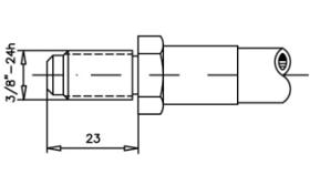 RACORERÍA DE FRENO 0021130BB - RACOR FRENO MACHO 3/8 SAE CONVEXO L=23MM