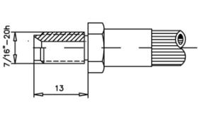 RACORERÍA DE FRENO 0021134BB - RACOR FRENO MACHO 7/16 SAE CONCAVO L=13MM