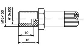 RACORERÍA DE FRENO 0021146BB - RACOR FRENO HEMBRA M10X1,00 EXTERIOR M16X1,50 L=16MM