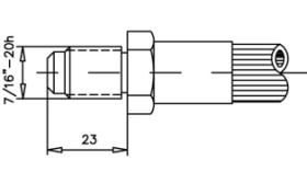 RACORERÍA DE FRENO 0021149BB - RACOR FRENO MACHO 7/16 SAE CONVEXO L=23MM