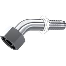 RACORERÍA INOX 84306140604 - H.G. MÉTRICA 45º C/JUNTA TÓRICA INOX  Ø 6  S   M14X1.5 DN 1/
