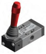 Pneumax 224.32.9/2 - PALANCA LATERAL 3/2 COLOR NEGRO - DOS POSICIONES 1/4"