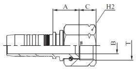  M225121620 - HEMBRA LOCA JIC T.S. ROSCA 1"5/8 TUB.1"