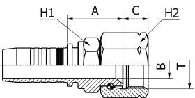 Manuli M227120812 - HEMBRA LOCA JIC HEXAGONAL T.S. ROSCA 1"1/16 TUB.1/2