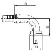 Manuli M233910608 - BRIDA 90º 3000 PSI DIAM. 30,3 TUB.3/8