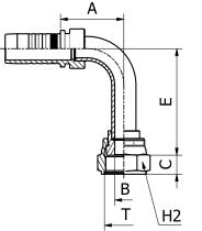 Manuli M244910810 - HEMBRA LOCA ORFS 90º CUELLO LARGO ROSCA 1" TUB.1/2