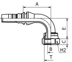 Manuli M424911012 - HEMBRA LOCA ORFS 90º T.P. ROSCA 1"3/16 TUB.5/8 IP