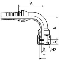 Manuli M425922020 - HEMBRA LOCA JIC 90º T.S. ROSCA 1"5/8 TUB.1"1/4 IP