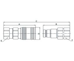 Manuli Q04111041A0404 - ENCHUFE RAPIDO CARAPLANA HEMBRA DN6.3 - 1/4