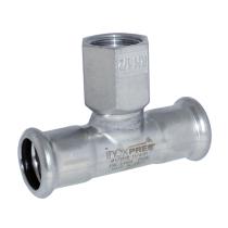 Accesorios de prensar F121082108 - TE INOXIDABLE 316 ROSCA HEMBRA DIAM.108-2"-108