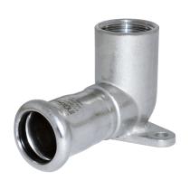 Accesorios de prensar F91512 - CODO PLACA INOXIDABLE 316 90º ROSCA HEMBRA DIAM.15-1/2"