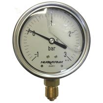 MANOMETROS MAVA63V124 - MANOVACUÓMETRO VERT. 1/4" GLICERINA DIAM.63 -1/24 BAR