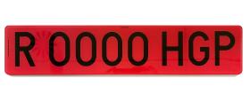 SISTEMA PLASTICO MATRICULA ACR06 - PLACA NR1 COMPLETA REMOLQES LARGA ROJA