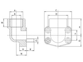 Bridas SAE BS90312 - BRIDA SAE 90º 3000PSI ROSCA 3/4" BSP (F90300G034)