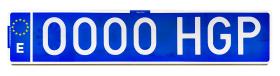 SISTEMA PLASTICO MATRICULA ACR10 - PLACA NR1 COMPLETA ORDINARIA LARGA TAXI /VTC AZUL