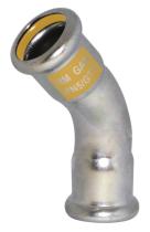 Accesorios de prensar F515GAS - CURVA INOXIDABLE PARA GAS 45º H-H DIAM.15