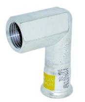 Accesorios de prensar F71812GAS - CODO INOXIDABLE 90º PARA GAS ROSCA HEMBRA DIAM.18-1/2"