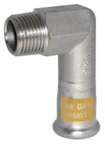 Accesorios de prensar F81812GAS - CODO INOXIDABLE 90º PARA GAS ROSCA MACHO DIAM.18-1/2"