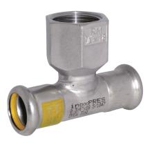 Accesorios de prensar F12181218GAS - TE INOXIDABLE PARA GAS ROSCA HEMBRA DIAM.18-1/2"-18