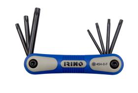 Irimo 4548F - JUEGO NAVAJA 8 LLAVES ACODADAS PAVONADAS TORX® INVIOLABLES T