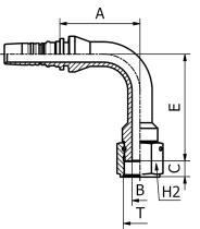 Manuli M444921212 - HEMBRA LOCA ORFS 90° LONG ROSCA 1"3/16 TUB.3/4