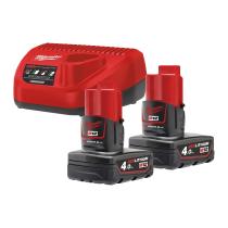 Milwaukee 4933459211 - KIT 2 BATERíAS M12B4 + CARGADOR C12C