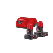 Milwaukee 4933451903 - KIT 2 BATERíAS M12B6 + CARGADOR C12C