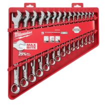 Milwaukee 4932464996 - JUEGO DE 15 LLAVES COMBINADAS MAXBITE CON CARRACA IMPERIAL,