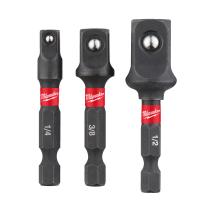 Milwaukee 4932479228 - CONJUNTO DE 3 ADAPTADORES DE HEX 1/4" A CUADRADILLO