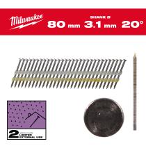 Milwaukee 4932492593 - CLAVOS 20º -O- GALVANIZADOS 7,4X3,1 80MM - 1,750UDS