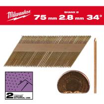 Milwaukee 4932492608 - CLAVOS 34º -D- GALVANIZADO 7,4X2,9 75MM - 2.200UDS