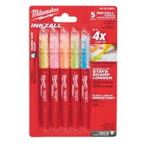 Milwaukee 48223206 - MARCADOR FLUORESCENTE COLORES - 5UDS