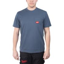 Milwaukee 493249301X - CAMISETA DE TRABAJO DE MANGA CORTA, COLOR AZUL
