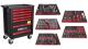 KROFT 8621 - Carro herramientas KROFtools negro de 7 cajones 160 piezas
